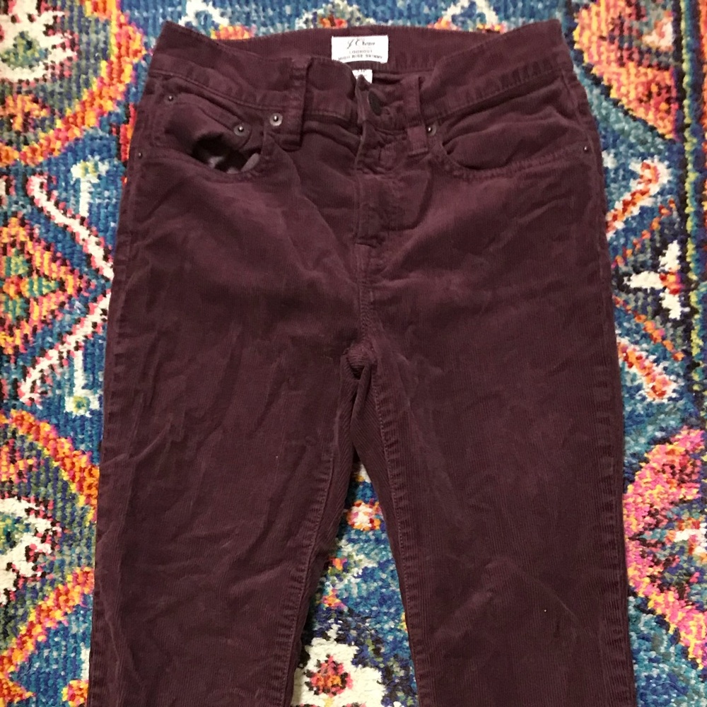 Maroon jcrew petite cords